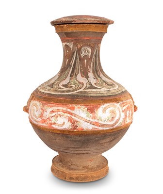 Lot 147 - A Large Chinese Polychromed Earthenware Vase and Cover