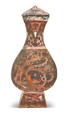 Lot 57 - A Large Chinese Polychromed Pottery Vase and Cover