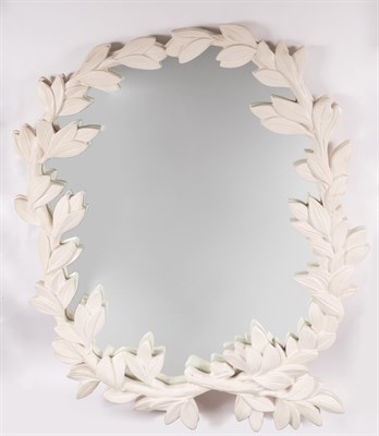 Lot 373 - Painted Composition Mirror Decorated with...