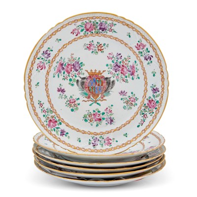 Lot 247 - Set of Six Chinese Export Style Porcelain...