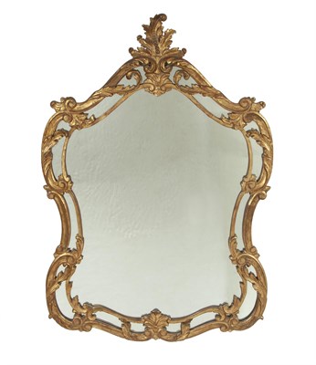 Lot 294 - Rococo Style Cartouche Form Giltwood Mirror...