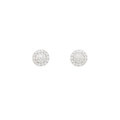 Lot 1118 - Pair of White Gold and Diamond Earrings