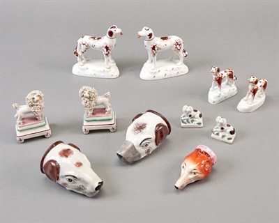 Lot 1142 - Group of Staffordshire and Porcelain Animal...
