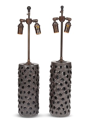 Lot 399 - Pair of Pamela Sunday Glazed Ceramic Table Lamps