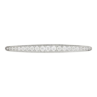 Lot 119 - Marcus & Co. Platinum and Diamond Bar Pin