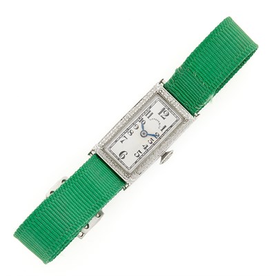 Lot 1105 - Patek Philippe Platinum Wristwatch, Retailed by Tiffany & Co.
