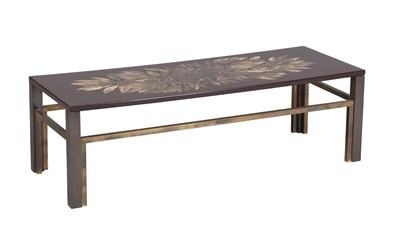 Lot 308 - Maison Jansen Painted and Lacquered Wood and Brass Coffee Table