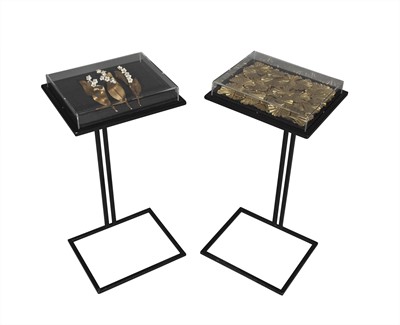 Lot 265 - Two Painted Metal Display Side Tables