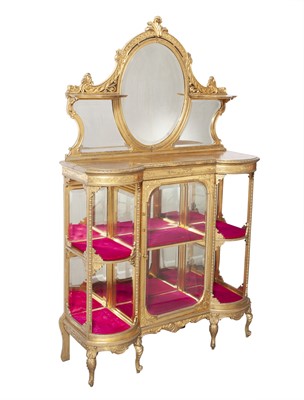 Lot 223 - Giltwood Rococo Revival Vitrine Cabinet