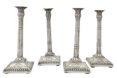 Lot 207 - Set of Four George III Sterling Silver Candlesticks