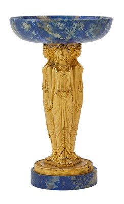 Lot 236 - Lapis and Gilt-Bronze Tazza