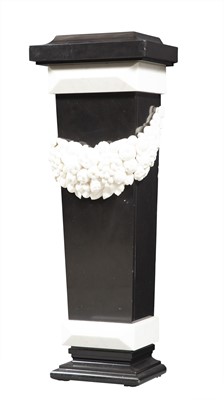 Lot 255 - Black Marble and Carved Marble Pedestal