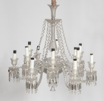 Lot 260 - Baccarat "Zenith" Twelve Light Glass Chandelier