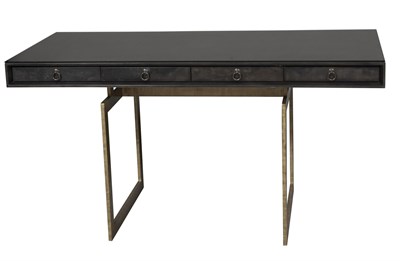 Lot 366 - Julian Chichester Vellum and Bronzed Metal Cortes Desk
