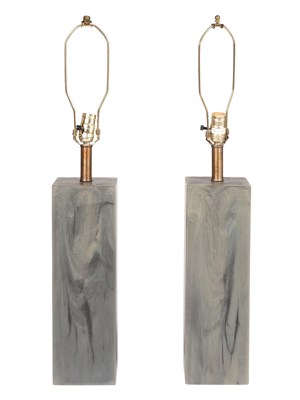 Lot 373 - Pair of Resin Faux Bois Lamps