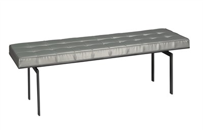 Lot 365 - Frank Carfaro Brushed Metal and Upholstered Bench