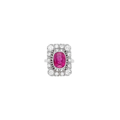 Lot 174 - Platinum, Ruby and Diamond Ring