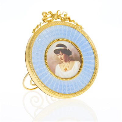 Lot 61 - Fabergé Silver-Gilt and Guilloché Enamel...
