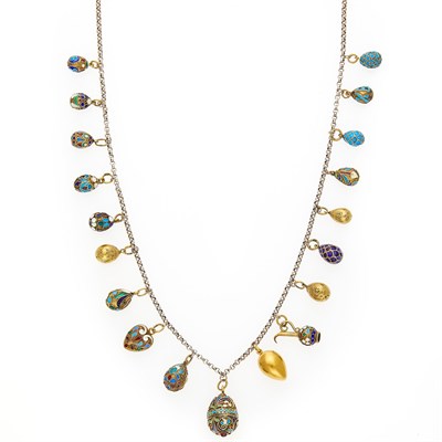 Lot 72 - Russian Silver, Gold and Cloisonné Enamel...