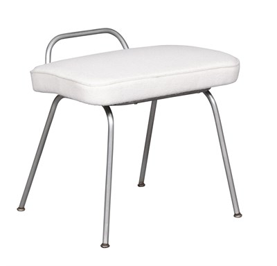 Lot 320 - George Nelson for Herman Miller Tubular Aluminum and Upholstered Vanity Stool