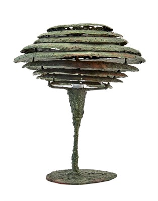 Lot 374 - James Bearden Brutalist Patinated Steel Table...