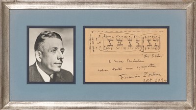 Lot 5153 - With a manuscript musical quotation from Les Biches