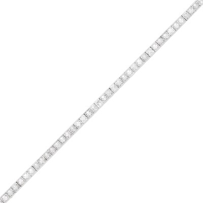 Lot 165 - Platinum and Diamond Straightline Bracelet