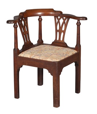 Lot 770 - George III Mahogany Corner Chair Mid. 18th...