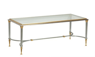 Lot 309 - Metal and Gilt-Metal Glass Top Low Table
