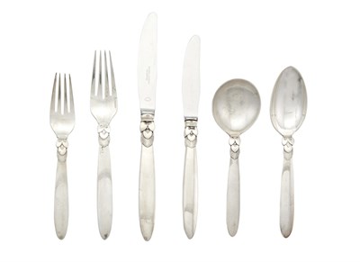 Lot 282 - Georg Jensen Sterling Silver Cactus Pattern Flatware Service