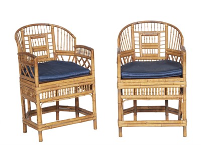 Lot 302 - Set of Six Bamboo Armchairs