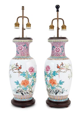 Lot 240 - Pair of Chinese Porcelain Baluster Form Table...