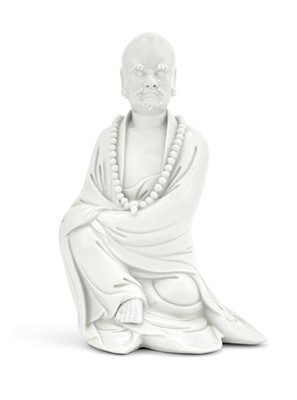 Lot 190 - A Chinese Blanc de Chine Figure of a Seated Luohan