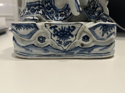 Lot 363 - A Chinese Blue and White Porcelain Figure of a Seated Immortal