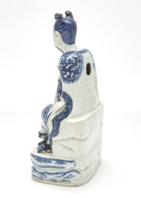 Lot 363 - A Chinese Blue and White Porcelain Figure of a Seated Immortal