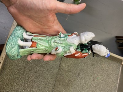 Lot 360 - Two Chinese Enameled Porcelain Figural Groups