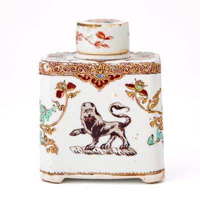 Lot 100 - Samson Porcelain Armorial Tea Caddy and Cover