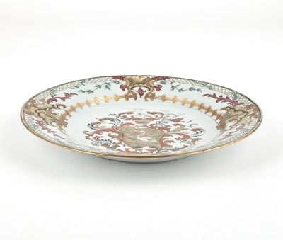 Lot 376 - A Chinese Export Porcelain Swedish Market Armorial Plate