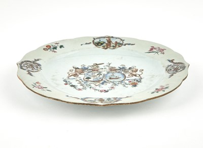 Lot 375 - A Chinese Export Porcelain Dutch Market Armorial Plate