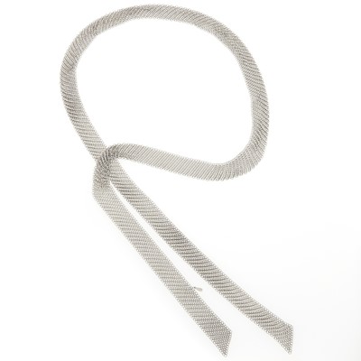 Lot 1007 - Tiffany & Co., Elsa Peretti Sterling Silver Mesh 'Scarf' Necklace