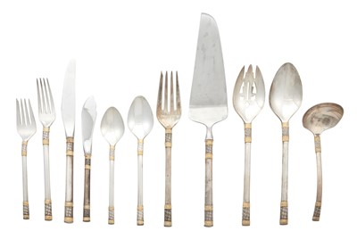 Lot 207 - Wallace Sterling Silver "Agean Weave Golden" Pattern Flatware Service
