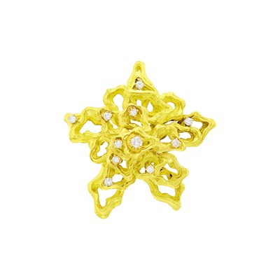 Lot 144 - Henry Dunay Gold and Diamond Brooch