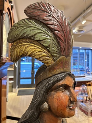 Lot 689 - Painted and Carved Wood Cigar Store Native American Figure