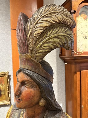 Lot 689 - Painted and Carved Wood Cigar Store Native American Figure
