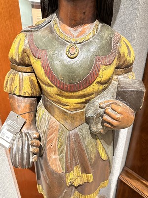 Lot 689 - Painted and Carved Wood Cigar Store Native American Figure