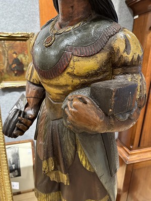 Lot 689 - Painted and Carved Wood Cigar Store Native American Figure