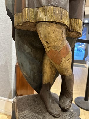 Lot 689 - Painted and Carved Wood Cigar Store Native American Figure