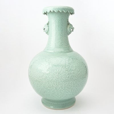 Lot 273 - A Large Chinese Celadon Glazed Porcelain Vase