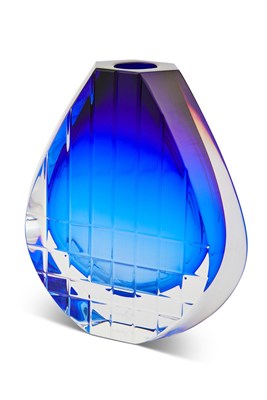 Lot 302 - Baccarat Blue Glass Vase Height 7 1/4 inches.