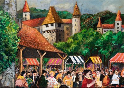 Lot 7 - Guy Buffet French/American, b. 1943 Market Day...